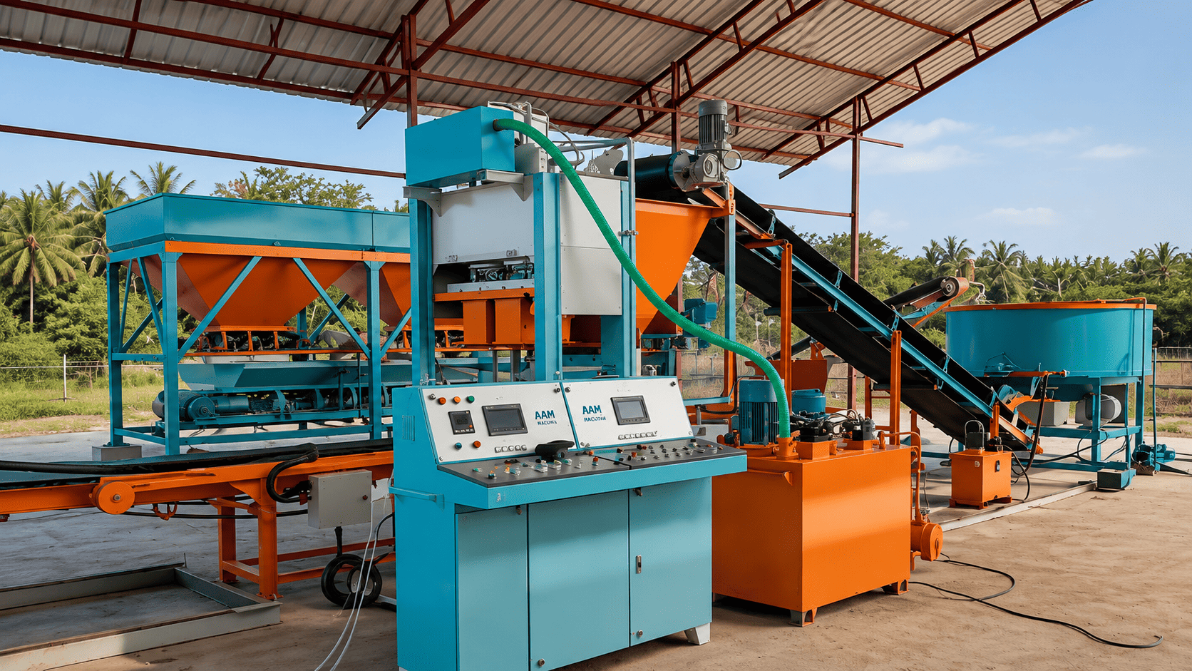 Full Automatic Bricks Making Machine with Batching System Plant